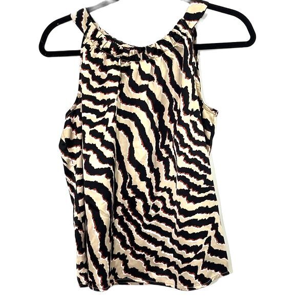 212 Collection Animal Print Tank Top Cream Black Size Small - Picture 3 of 12